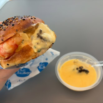 ネオナイスバーガー　ジャンキーチーズディップ　きのこソース　海老明太タルタルバーガー