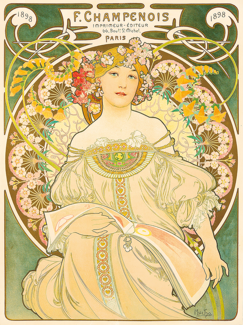 アルフォンス・ミュシャ《夢想 シャンプノア》 1897年 OGATAコレクション