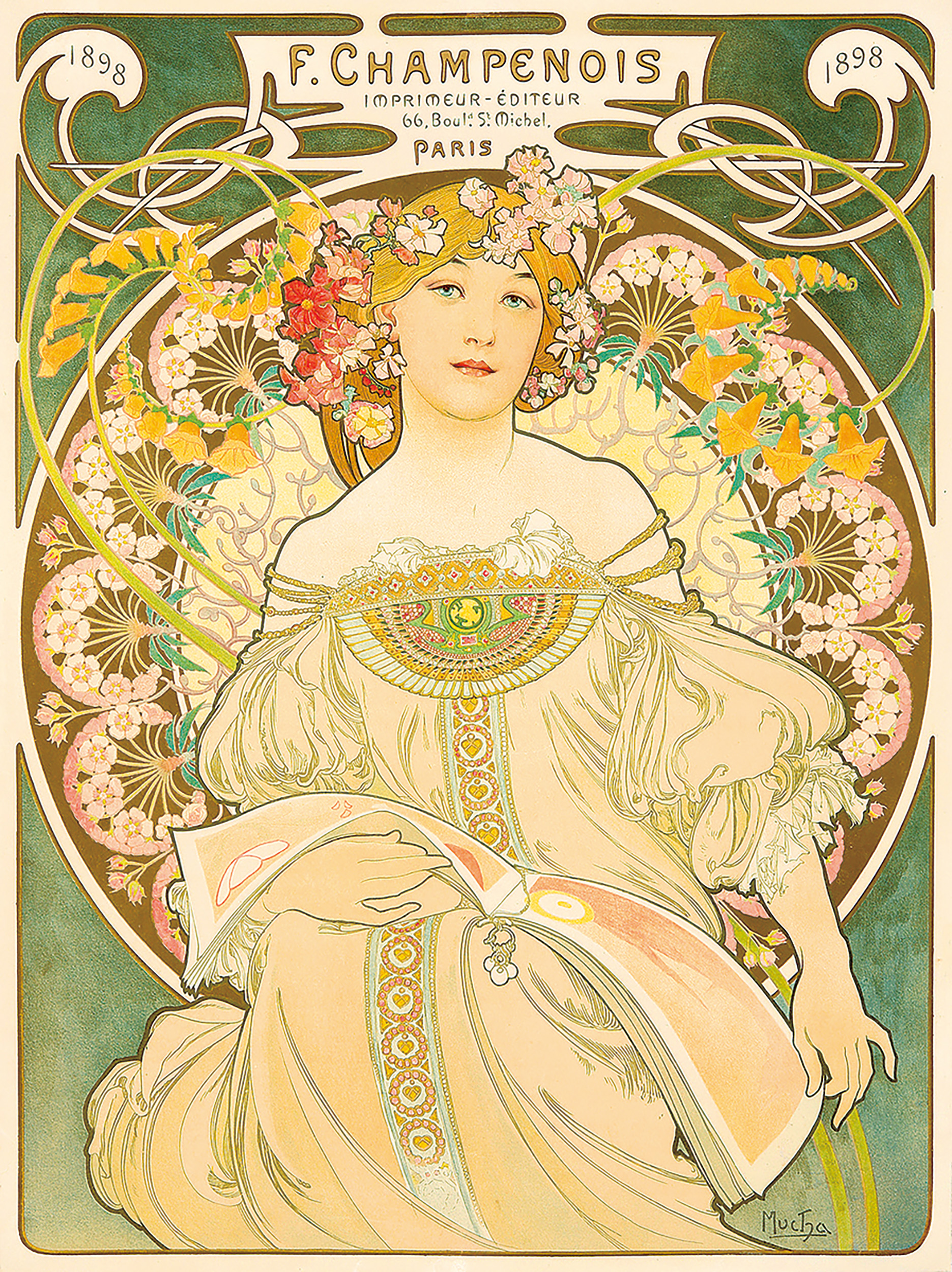 アルフォンス・ミュシャ《夢想 シャンプノア》 1897年 OGATAコレクション
