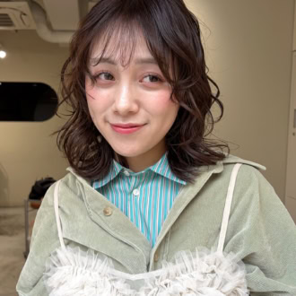 30代ヘアスタイル、ゆるパーマボブ、ElEn.