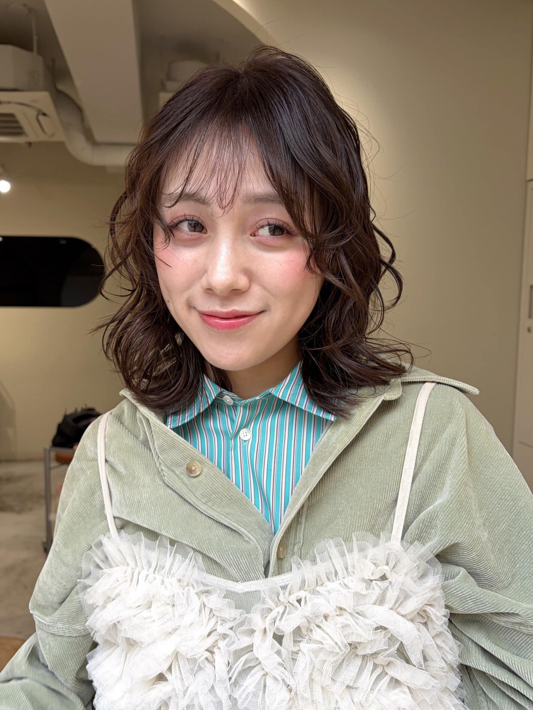 30代ヘアスタイル、ゆるパーマボブ、ElEn.