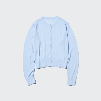シアークルーネックショートカーディガン￥2,990