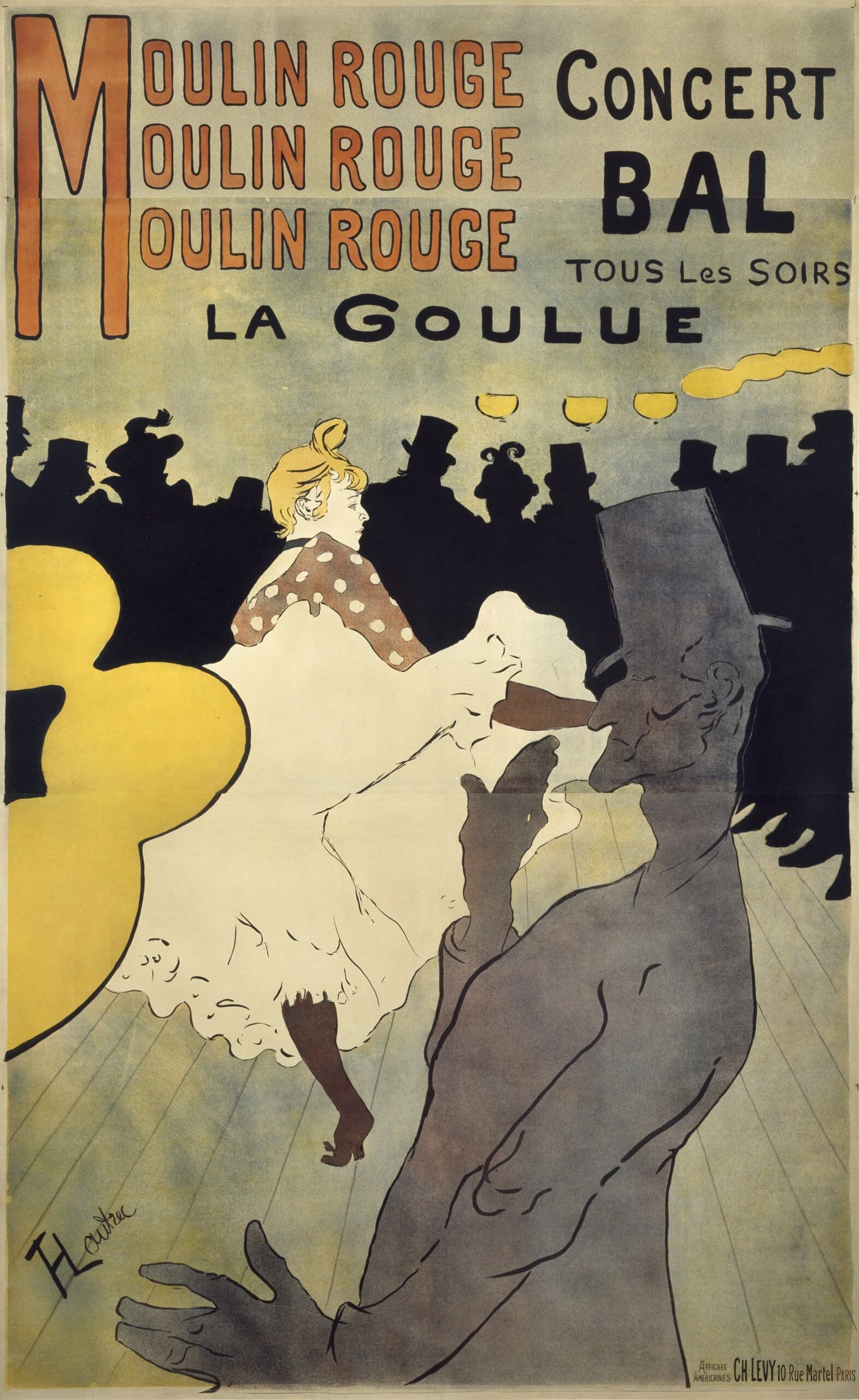 アンリ・ド・トゥールーズ= ロートレック《ムーラン・ルージュ、ラ・グーリュ》1891年 リトグラフ 三菱一号館美術館