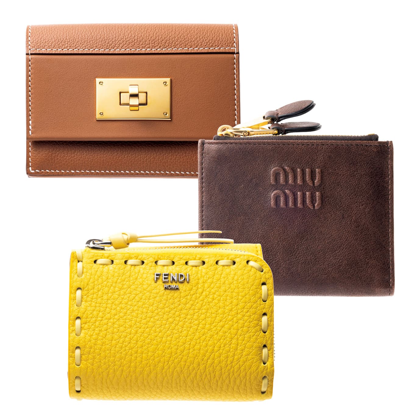 FENDI 二つ折り財布 ブラウン/イエロー 最強開運日7/19に財布を新調】ブラウン・イエローの財布は安定した金運