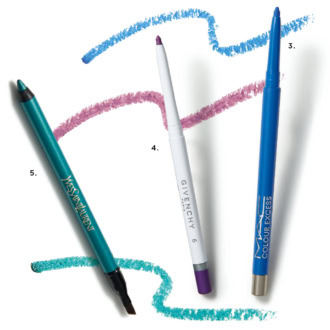 3.カラー エクセス ジェル ペンシル パーペチュアル ショック！（M・A・C）　4.コール・クチュール・ウォータープルーフ 06（パルファム ジバンシイ[LVMHフレグランスブランズ]）　5.YSL リベレイテッド アイライナー ウォータープルーフ 13（イヴ・サンローラン・ボーテ）