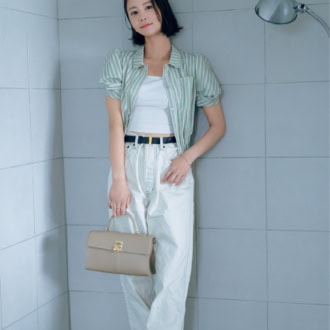 Tops: Ameri Denim: Needby heritage Belt: Bottega Veneta Shoes: MACMOC Bag: CAFUNE Necklace: Cartier Bracelet: Cartier Ring: Cartier(Right Hand), Aletta(Left Hand)