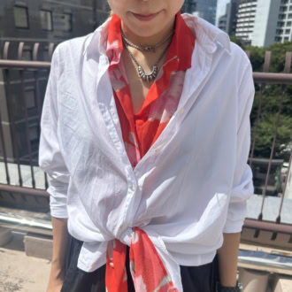 スナップ　シャツ　レイヤード