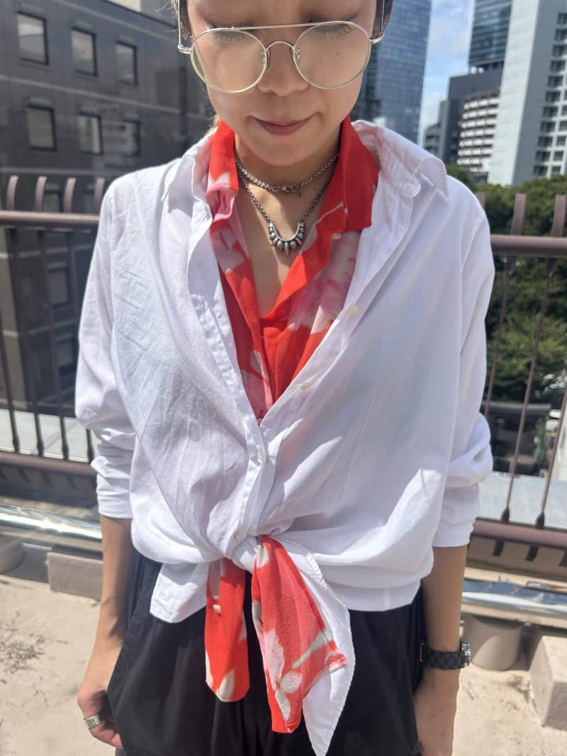 スナップ シャツ レイヤード