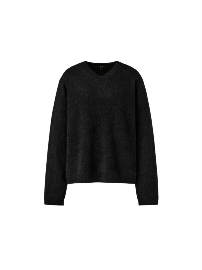 フラッフィカシミヤリラックスVネックセーター¥12,900